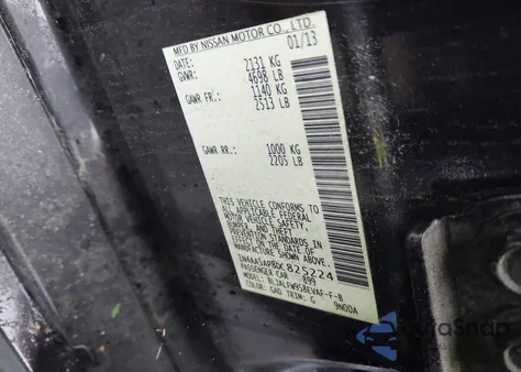 2013 Nissan Maxima 3.5 Sv z USA, uszkodzony, nr VIN 1N4AA5AP8DC825224